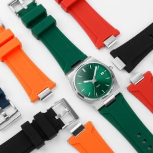 QX fancy goods high-quality rubber strap 26*12mm with Pin buckle and butterfly buckle YHR01