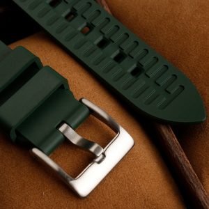 QX fancy goods high-quality soft Fluororubber strap curved end 20mm with 5 colors butterfly buckle and Pin buckle YHR013