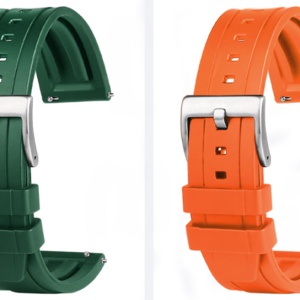 QX fancy goods high-quality soft silicone rubber strap curved end 20mm/22mm with 5 colors butterfly buckle and Pin buckle YHR014