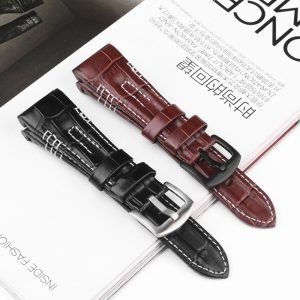 QX fancy goods high-quality Cowhide watch strap 26mm wide with two colors and buckles YHL13
