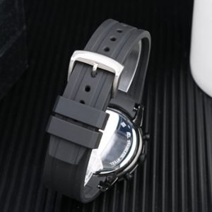 QX fancy goods high-quality Silicone rubber strap with curved end 22mm wide black and blue with Pin buckle YHR07