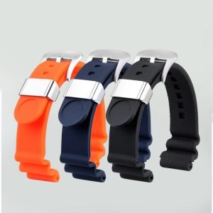 QX fancy goods high-quality extra long Silicone rubber strap 22mm with 3 colors and Pin buckle YHR011