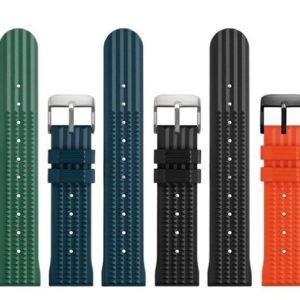 QX fancy goods high-quality soft silicone rubber strap flat end 20mm/22mm with 5 colors butterfly buckle and Pin buckle YHR015