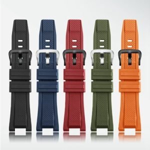 QX fancy goods high-quality soft rubber strap special end 26mm with 4 colors and Pin buckle in 2 colors suitable for MTG-B2000 YHR016