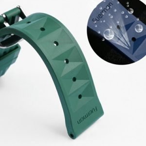 QX fancy goods high-quality soft silicone rubber strap flat end 20mm/22mm with 5 colors butterfly buckle and Pin buckle YHR015