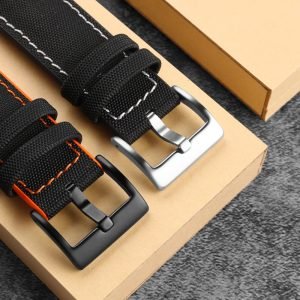 QX fancy goods high-quality Fibrous nylon + silicone rubber strap 19mm 20mm 21mm 22mm 23mm 24mm with Pin buckle and butterfly buckle YHR04