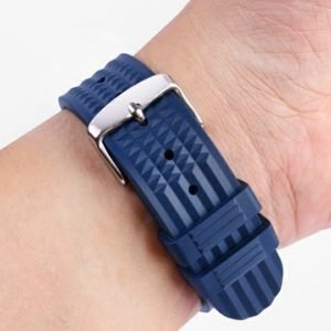 QX fancy goods high-quality soft silicone rubber strap flat end 20mm/22mm with 5 colors butterfly buckle and Pin buckle YHR015