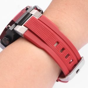 QX fancy goods high-quality Silicone rubber strap for MTG-B2000 black and red with Pin buckle YHR03