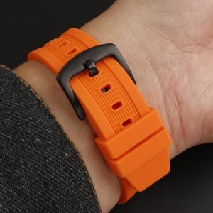 QX fancy goods high-quality soft Silicone rubber strap 20mm/22mm with 4 colors and Pin buckle YHR012