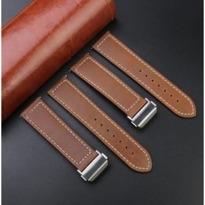QX fancy goods high-quality Cowhide watch strap 22mm Brown Color YHL09