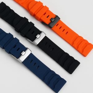 QX fancy goods high-quality Silicone rubber strap 24mm wide 3 colors with 2 color Pin buckle YHR06