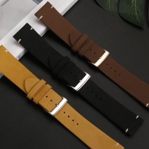 QX fancy goods high-quality Cowhide watch strap 19mm 20mm 22mm with multiple colors and buckles YHL10
