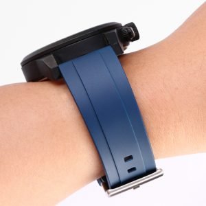 QX fancy goods high-quality soft silicone rubber strap curved end 20mm/22mm with 5 colors butterfly buckle and Pin buckle YHR014