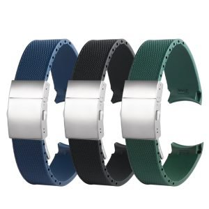 QX fancy goods high-quality soft rubber strap curved and bend end 21mm suitable for L3.781/642/742/782 with 3colors YHR017
