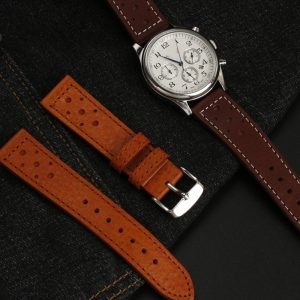 QX fancy goods high-quality soft Cowhide watch strap 20mm with multiple color and stainless-steel pin buckle butterfly buckle YHL12