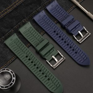 QX fancy goods high-quality Fluororubber strap 23mm wide 5 colors with Pin buckle YHR05