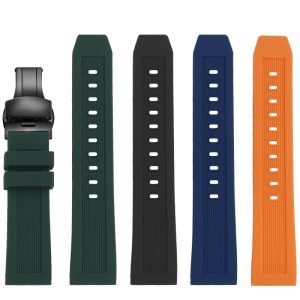 QX fancy goods high-quality soft Silicone rubber strap 20mm/22mm with 4 colors and Pin buckle YHR012