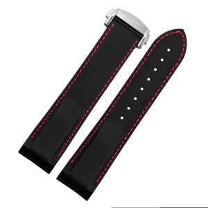 QX fancy goods high-quality Silicone rubber strap 20mm - 22mm with folding buckle in multiple colors YHR09