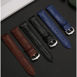 QX fancy goods high-quality 17.5mm wide crocodile leather watch strap with multiple buckle available YHL04