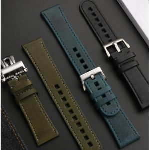 QX fancy goods high-quality Cowhide watch strap 23mm with multiple color and stainless-steel buckle YHL05