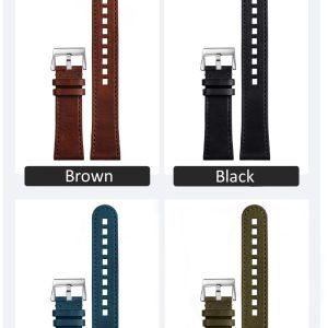 QX fancy goods high-quality Cowhide watch strap 23mm with multiple color and stainless-steel buckle YHL05