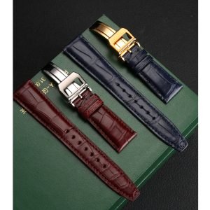 QX fancy goods high-quality crocodile leather watch strap with multiple color and width YHL03