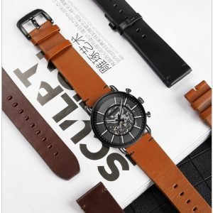 QX fancy goods high-quality Cowhide watch strap 22mm with multiple color and stainless-steel pin buckle YHL08