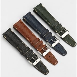 QX fancy goods high-quality Cowhide watch strap 20mm with multiple color and pin buckle YHL07
