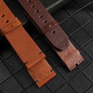 QX fancy goods high-quality Cowhide watch strap 22mm with multiple color and stainless-steel pin buckle YHL08