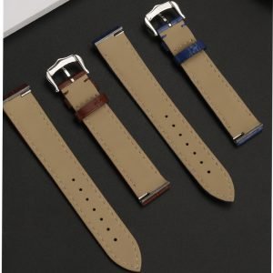 QX fancy goods high-quality 17.5mm wide crocodile leather watch strap with multiple buckle available YHL04